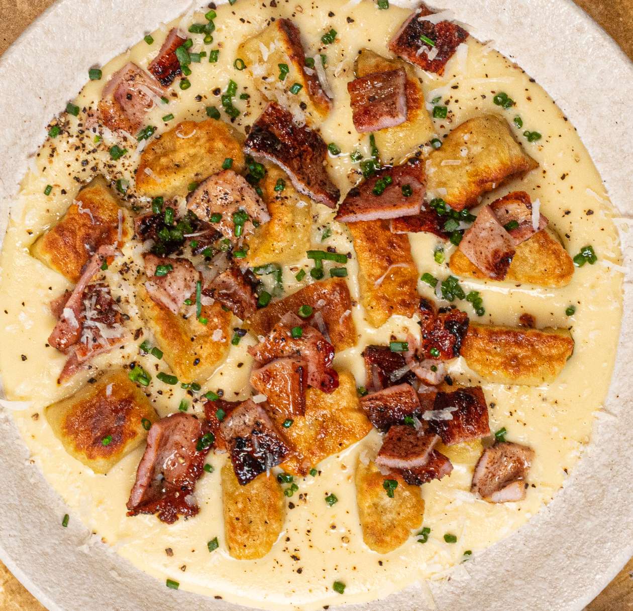 Bacon & Three Cheese Gnocchi Recipe - Georgie's Pork